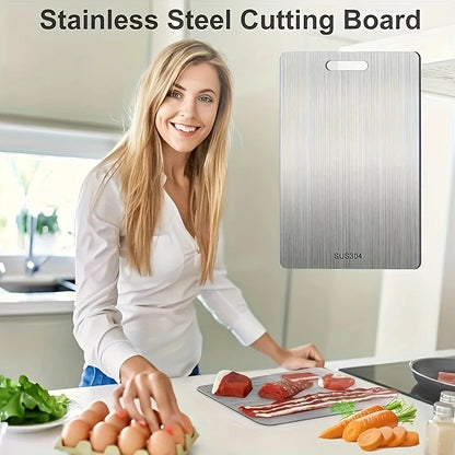 1-5pcs Stainless Steel Cutting Board Set for Vegetable, Meat & Bread Slicing with Food Contact Safe Cutting Board for Easy Clean