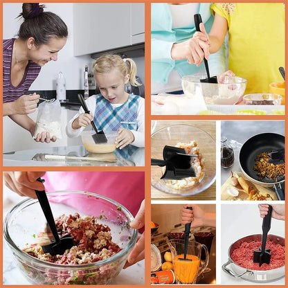 New Household Kitchen Meat Chopper Handheld Meat Grinder Mixing, Grinding and Pounding Spatula Meat Mashing Machine Kitchen Tool