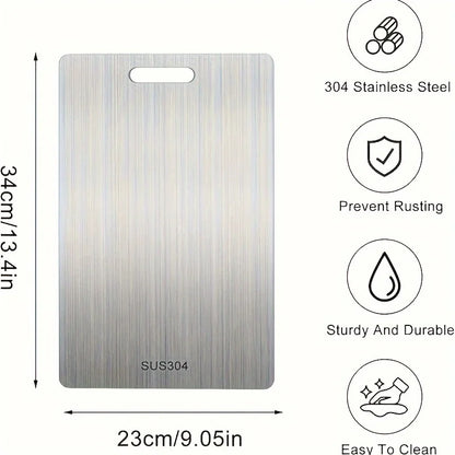 1-5pcs Stainless Steel Cutting Board Set for Vegetable, Meat & Bread Slicing with Food Contact Safe Cutting Board for Easy Clean