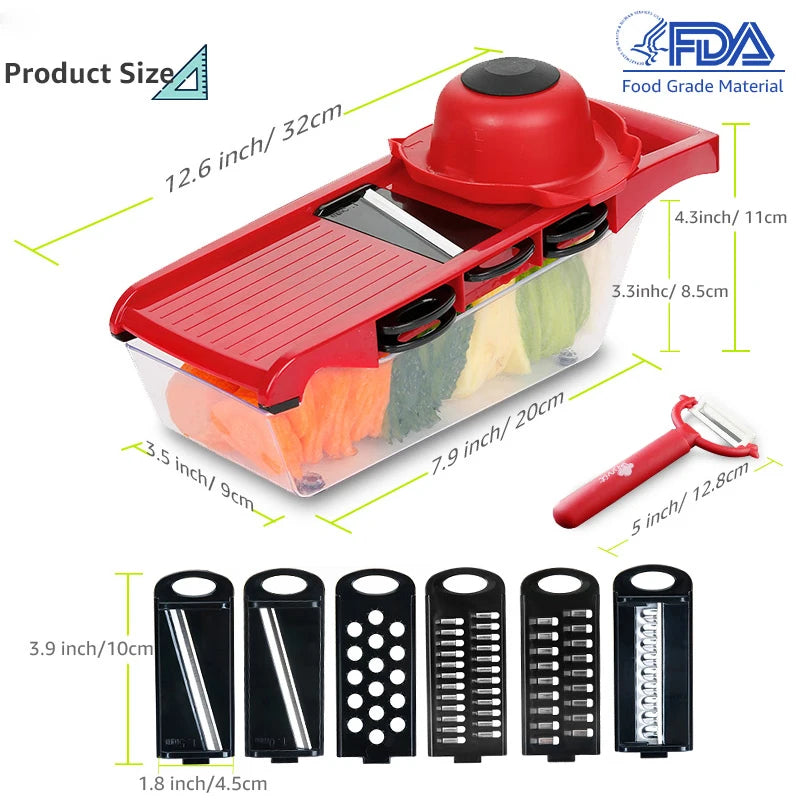 Vegetable Slicer Shredder Stainless Steel Blade  Potato And Carrot Shredder Ginger Grinder Kitchen Tool
