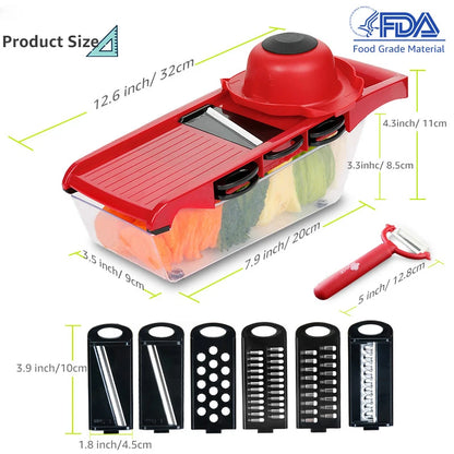 Vegetable Slicer Shredder Stainless Steel Blade  Potato And Carrot Shredder Ginger Grinder Kitchen Tool