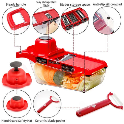 Vegetable Slicer Shredder Stainless Steel Blade  Potato And Carrot Shredder Ginger Grinder Kitchen Tool