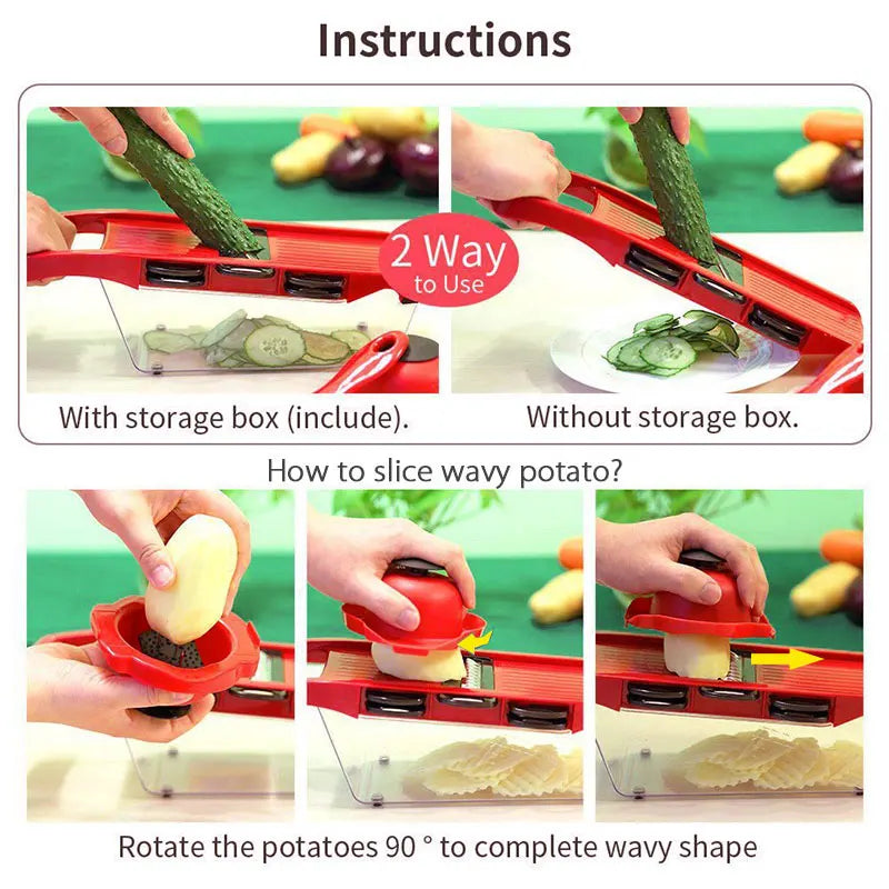 Vegetable Slicer Shredder Stainless Steel Blade  Potato And Carrot Shredder Ginger Grinder Kitchen Tool