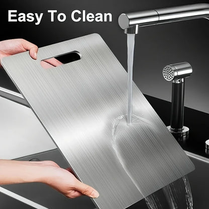 1-5pcs Stainless Steel Cutting Board Set for Vegetable, Meat & Bread Slicing with Food Contact Safe Cutting Board for Easy Clean