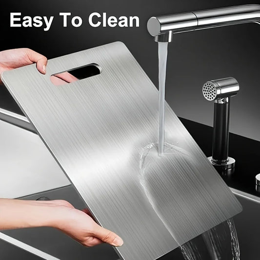 1-5pcs Stainless Steel Cutting Board Set for Vegetable, Meat & Bread Slicing with Food Contact Safe Cutting Board for Easy Clean
